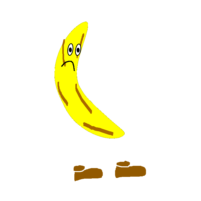 En ledsen banan med armar och ben